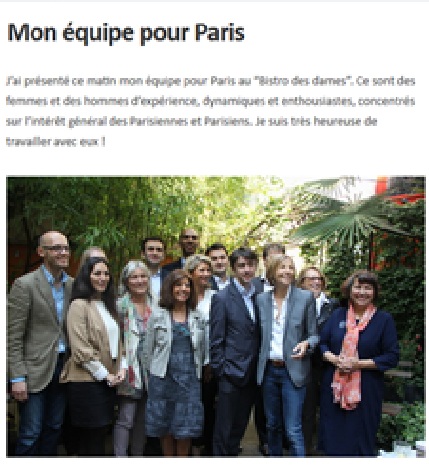 L’équipe de Marielle de Sarnez, responsable du MoDem, pour les municipales (finalement pas candidate)